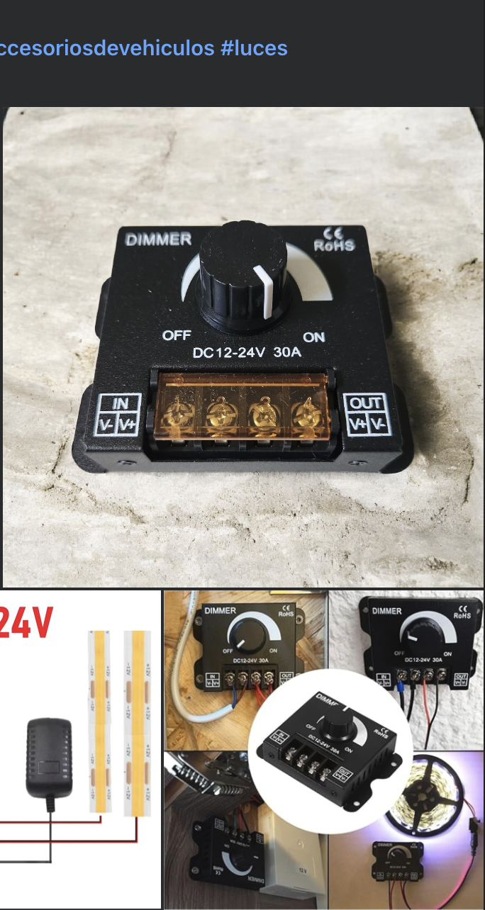 Dimmer controlador de luces led 12/24volt