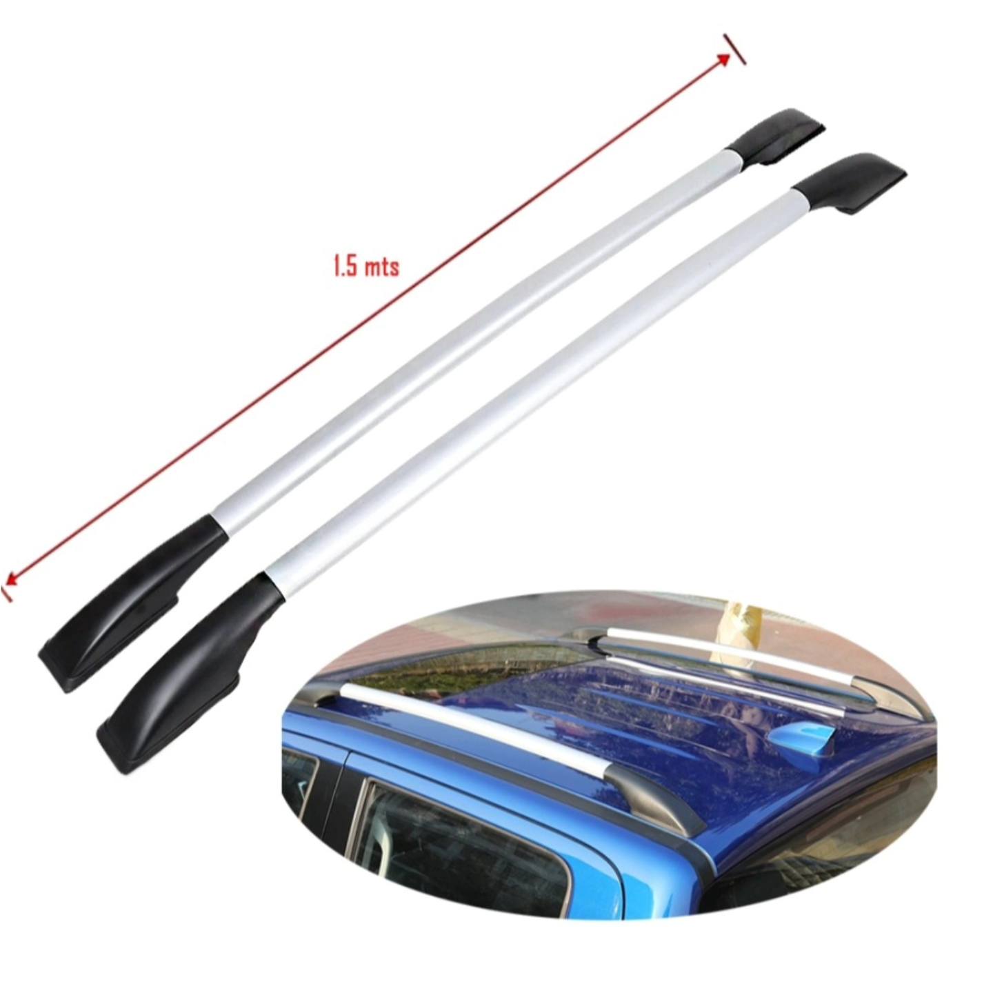 Barras de techo decorativas, pegables 1.50mtr.base plastica,barra metalica